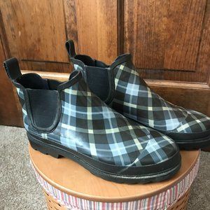 Giesswein Gray Plaid Rubber Boots Size 10.5